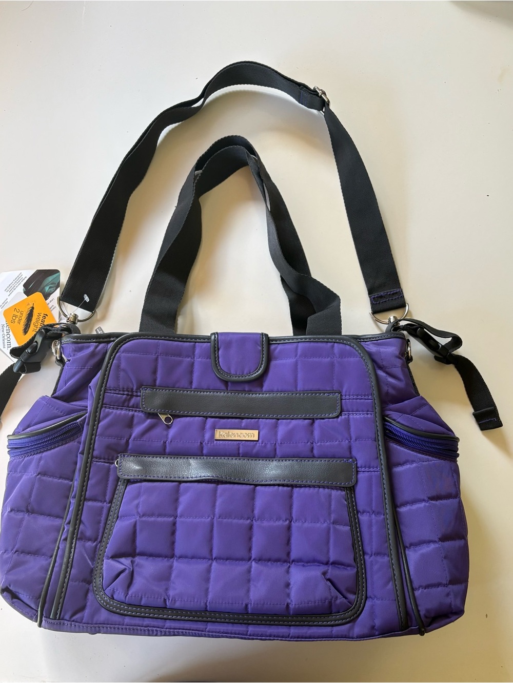 Kalencom Quilted Nylon Tote Bag in Purple